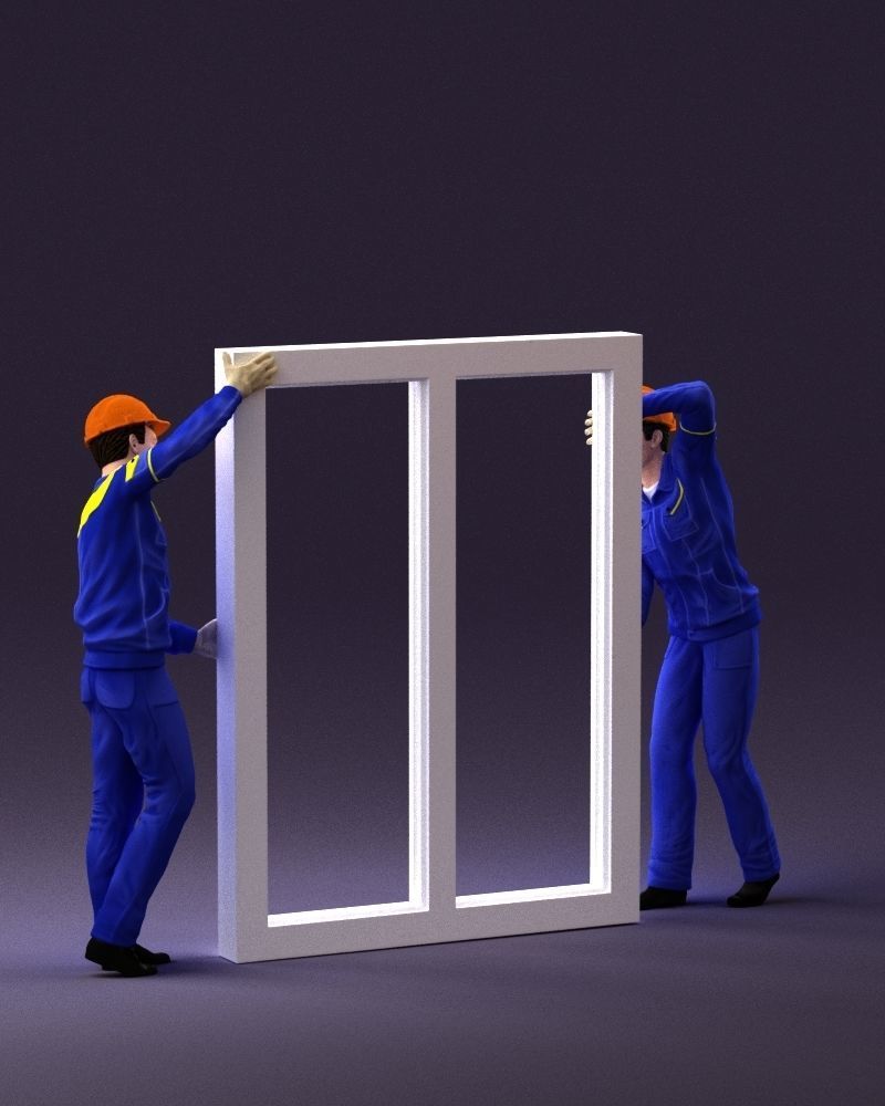 builders with window 1090 3D model_2