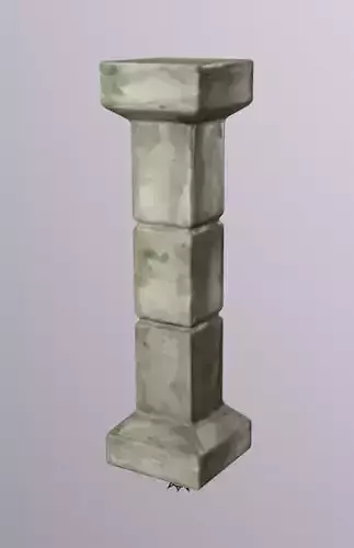 Stone Mossy pillar Low-poly 3D model