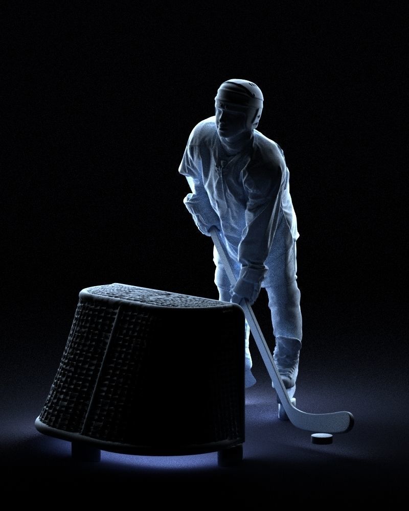 000296 3D Printable Hockey Player with Goal Sports Figurine 1014 3D print model_28