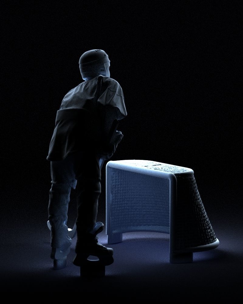 000296 3D Printable Hockey Player with Goal Sports Figurine 1014 3D print model_33