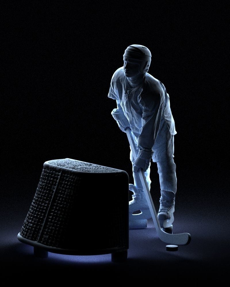 000296 3D Printable Hockey Player with Goal Sports Figurine 1014 3D print model_27