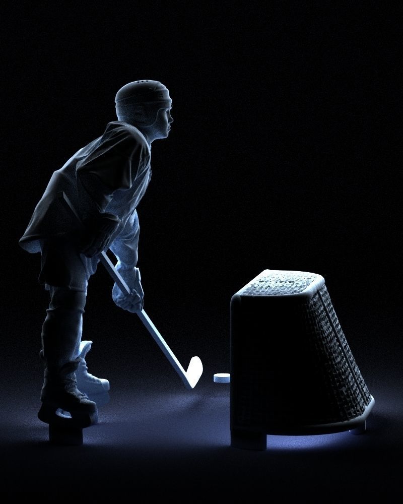 000296 3D Printable Hockey Player with Goal Sports Figurine 1014 3D print model_32