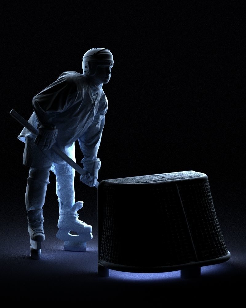 000296 3D Printable Hockey Player with Goal Sports Figurine 1014 3D print model_31