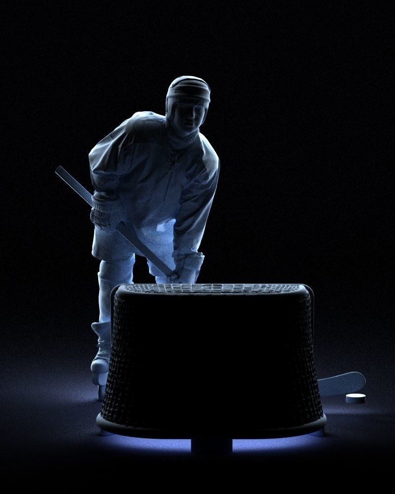 000296 3D Printable Hockey Player with Goal Sports Figurine 1014 3D print model_30