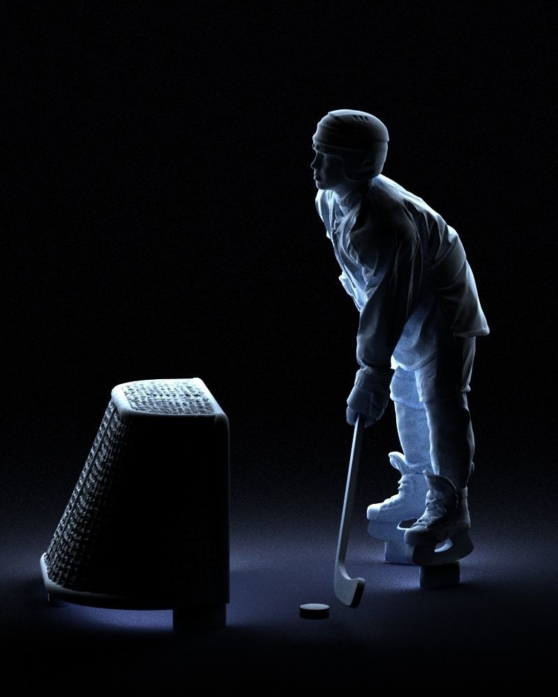 000296 3D Printable Hockey Player with Goal Sports Figurine 1014 3D print model_37