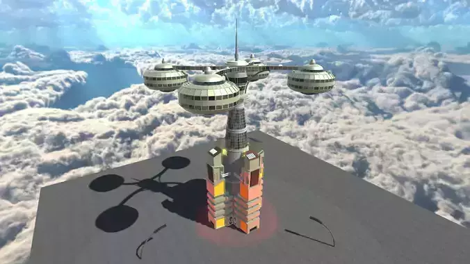Sci-Fi Building 9 3D model