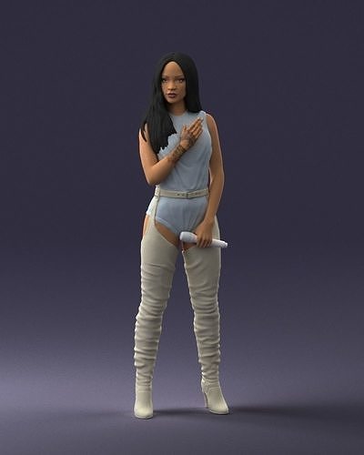 Latin singer with a tattoo 0233 3D model