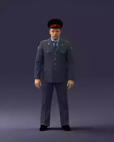 000244 Man in Police Uniform 0118 3dp 3D print model