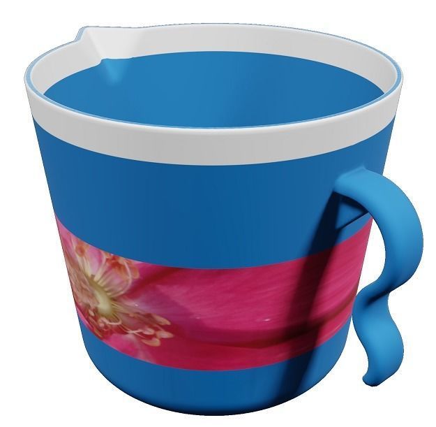 Plastic Bath Mug Low-poly 3D model_1