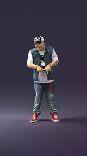 Man with tattoo in cap 0334 3D Print Ready 3D print model