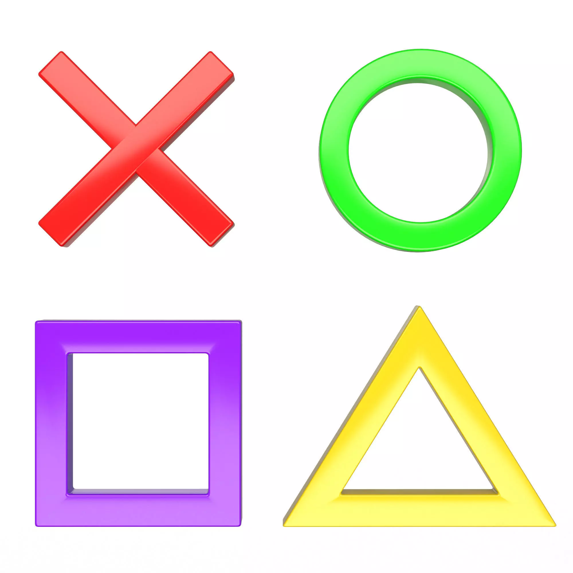 Playstation Button Symbols Low-poly 3D model