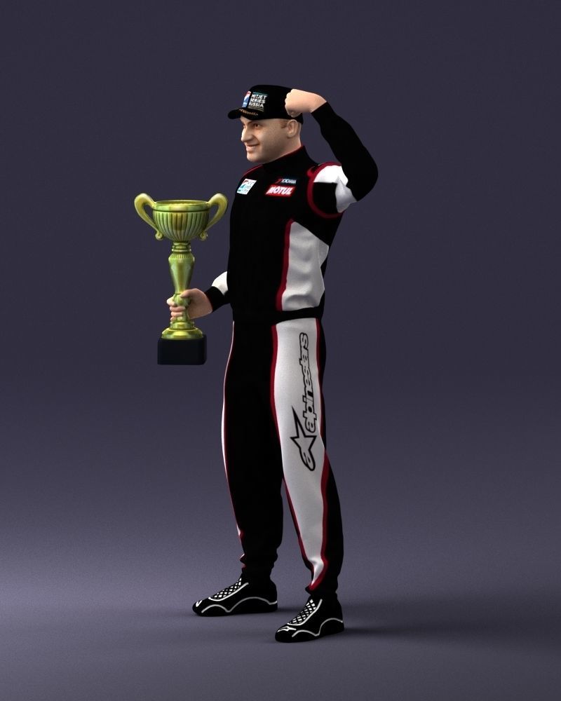000179 Race Car Driver Champion 0906 3D model_27