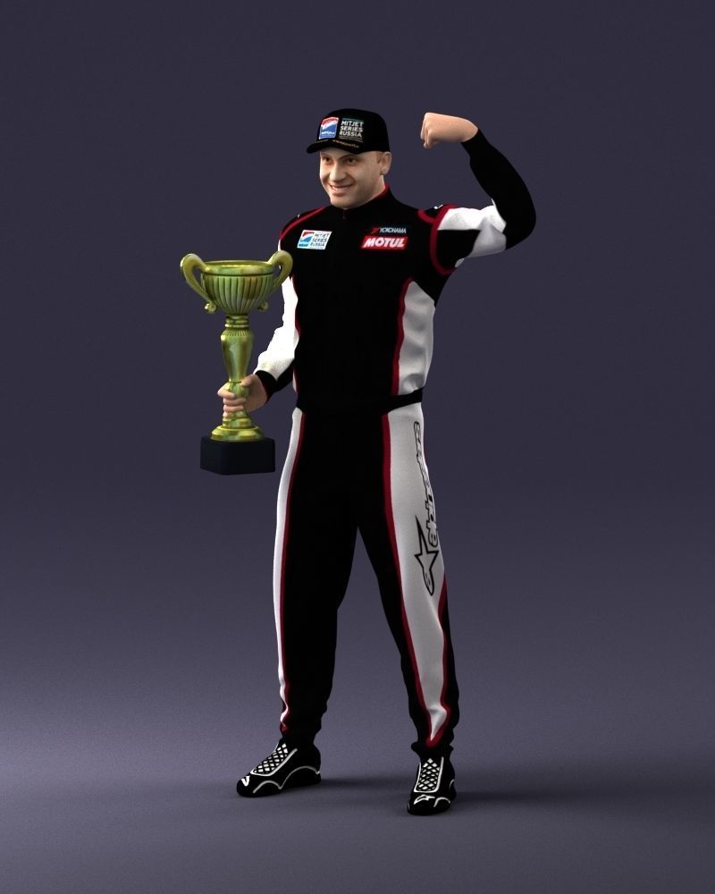 000179 Race Car Driver Champion 0906 3D model_30