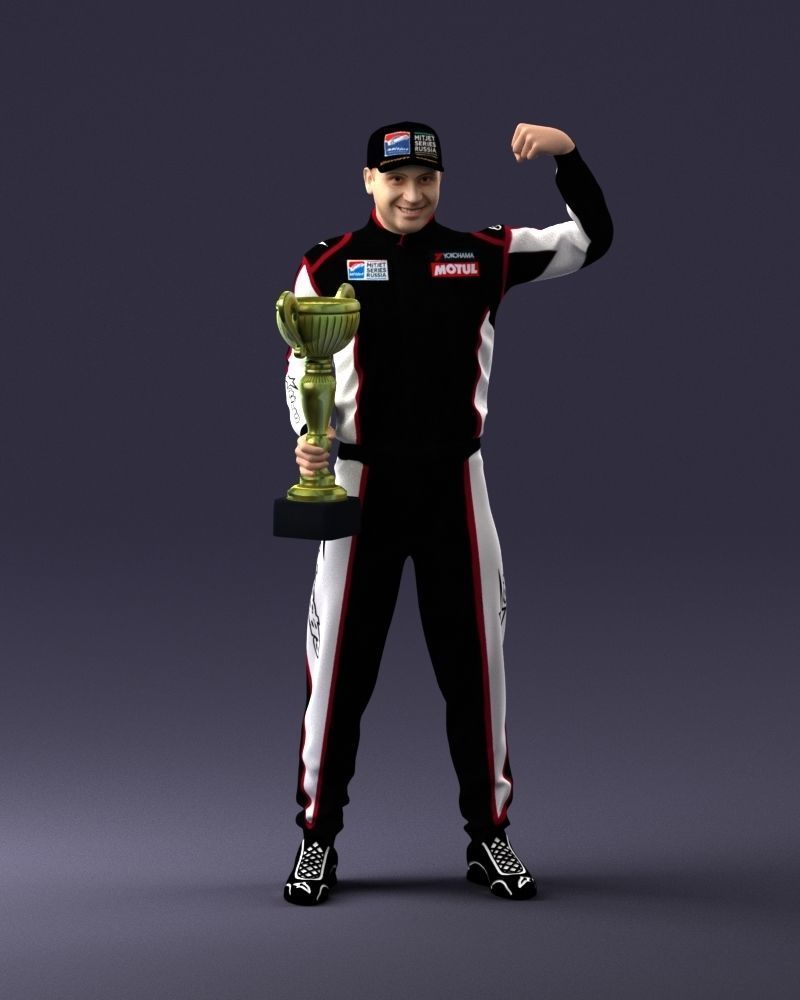 000179 Race Car Driver Champion 0906 3D model_3