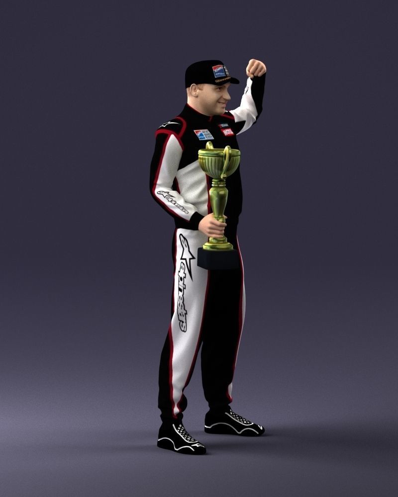 000179 Race Car Driver Champion 0906 3D model_9