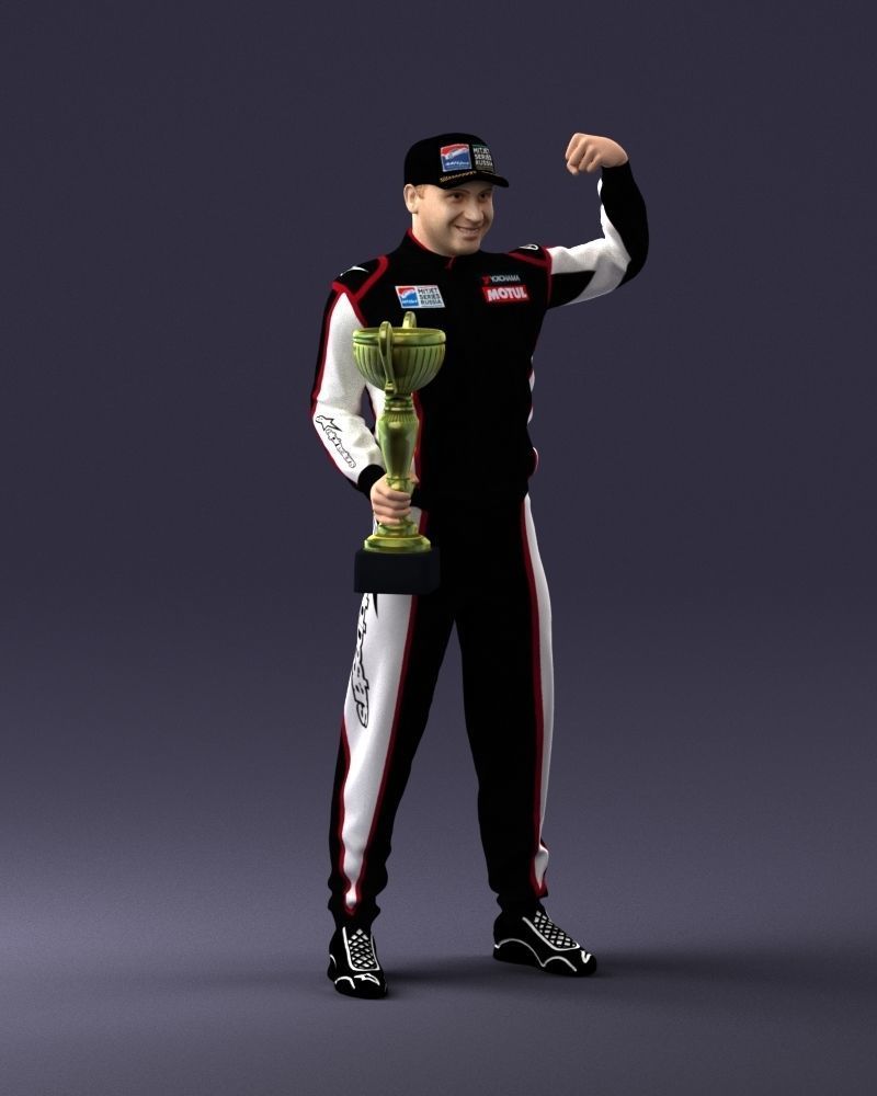 000179 Race Car Driver Champion 0906 3D model_6