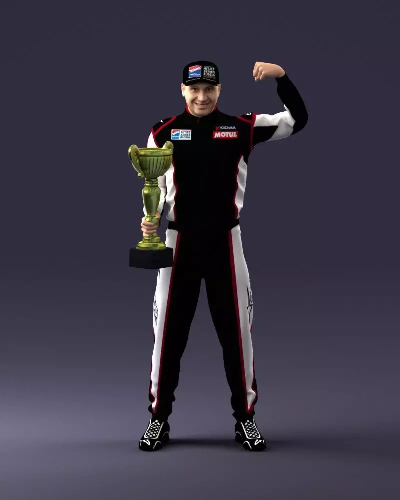 000179 Race Car Driver Champion 0906 3D model_0