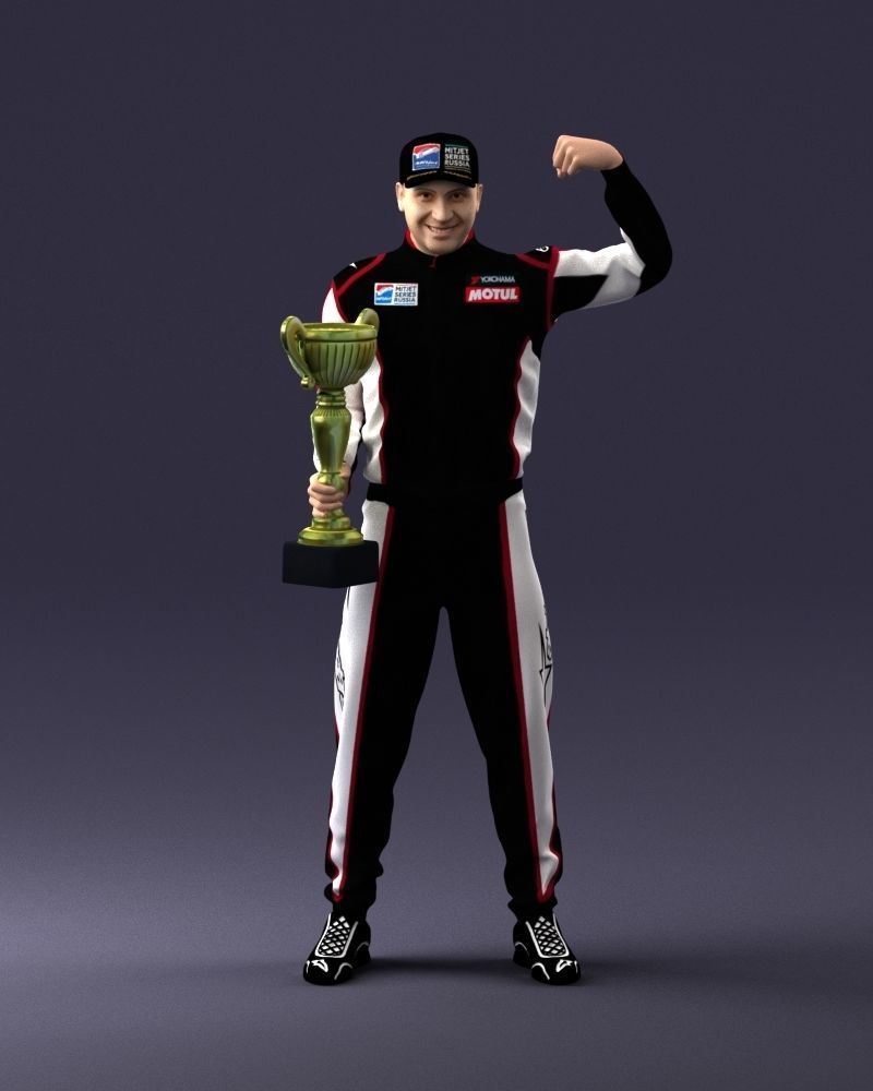 000179 Race Car Driver Champion 0906 3D model_36