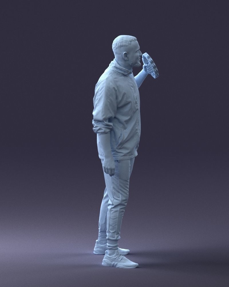 000249 Man with Tambourine Realistic Percussionist Character 3D model_14