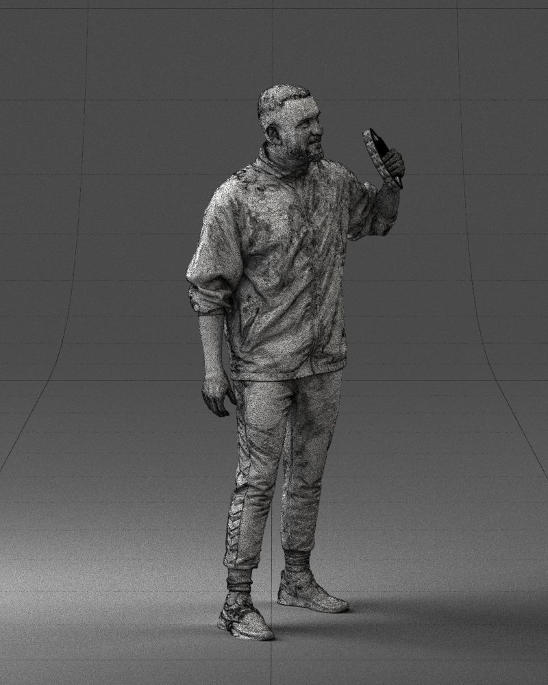 000249 Man with Tambourine Realistic Percussionist Character 3D model_12