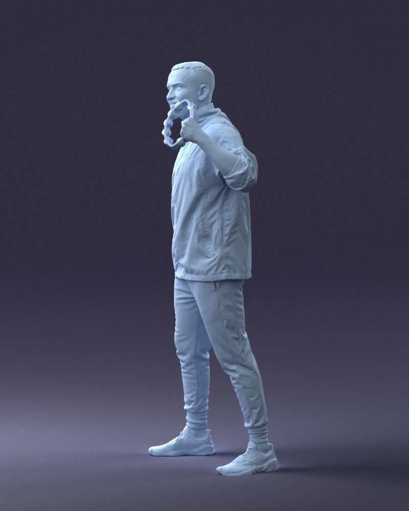 000249 Man with Tambourine Realistic Percussionist Character 3D model_29