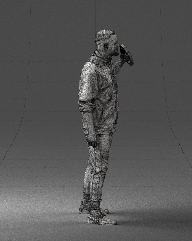 000249 Man with Tambourine Realistic Percussionist Character 3D model_15