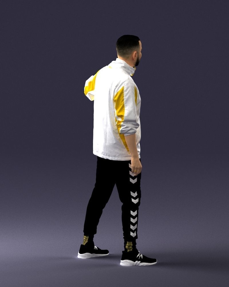 000249 Man with Tambourine Realistic Percussionist Character 3D model_16