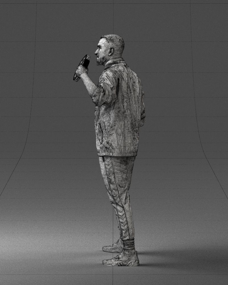 000249 Man with Tambourine Realistic Percussionist Character 3D model_27