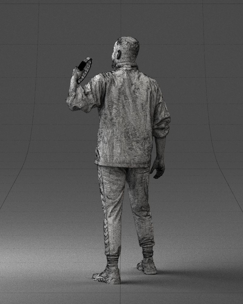 000249 Man with Tambourine Realistic Percussionist Character 3D model_24