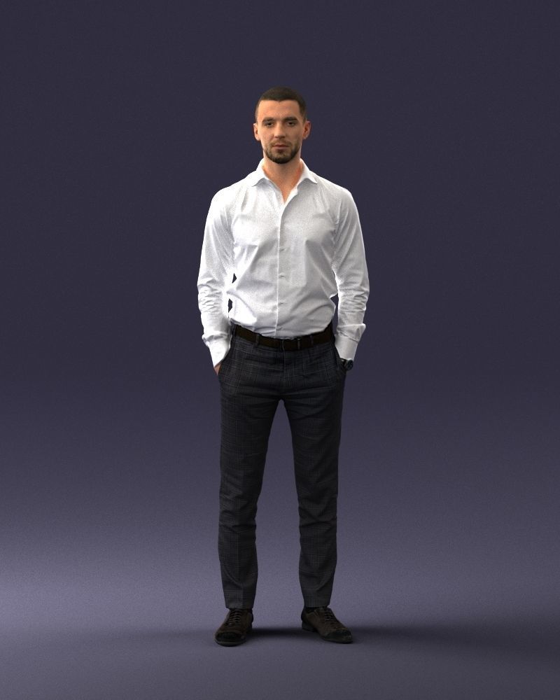 000241 Man in White Shirt and Formal Trousers 0116 3D model_34