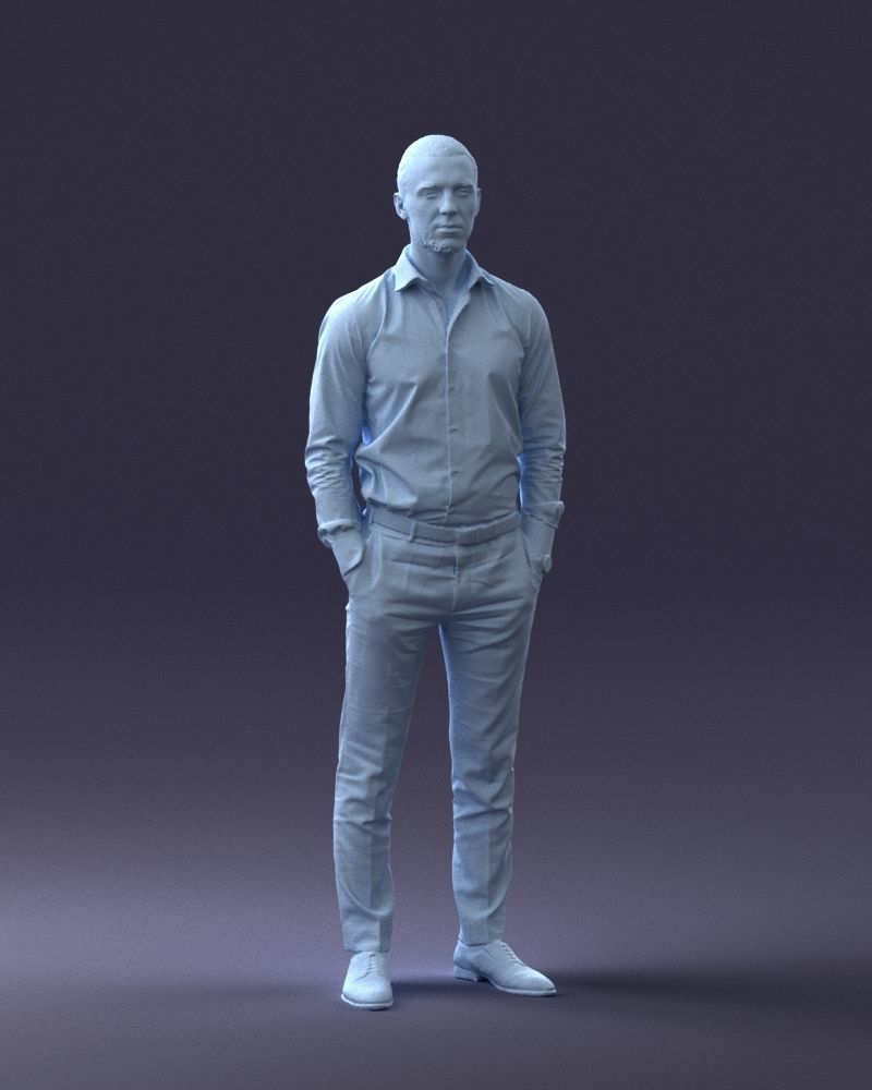 000241 Man in White Shirt and Formal Trousers 0116 3D model_5