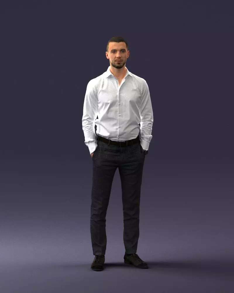 000241 Man in White Shirt and Formal Trousers 0116 3D model_0