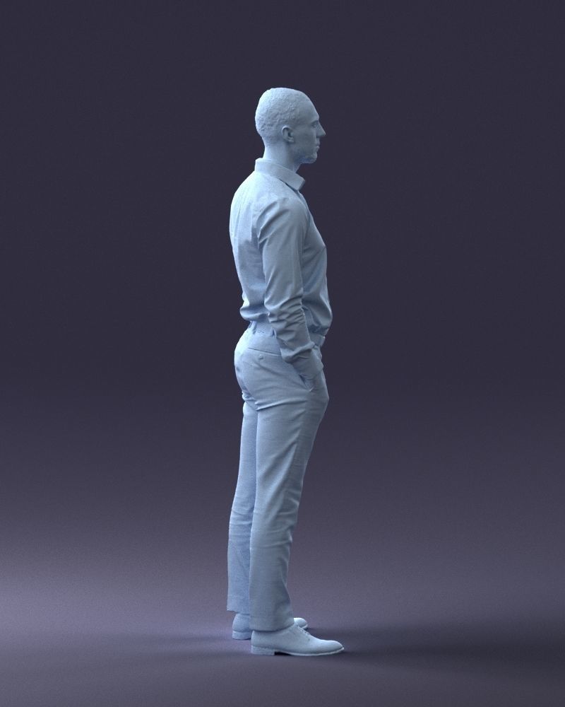 000241 Man in White Shirt and Formal Trousers 0116 3D model_14