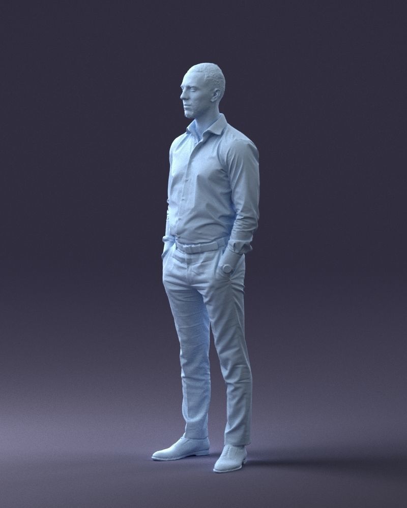 000241 Man in White Shirt and Formal Trousers 0116 3D model_29