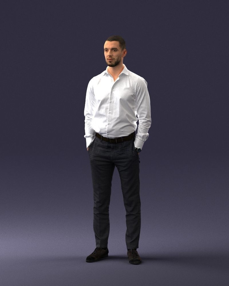 000241 Man in White Shirt and Formal Trousers 0116 3D model_31
