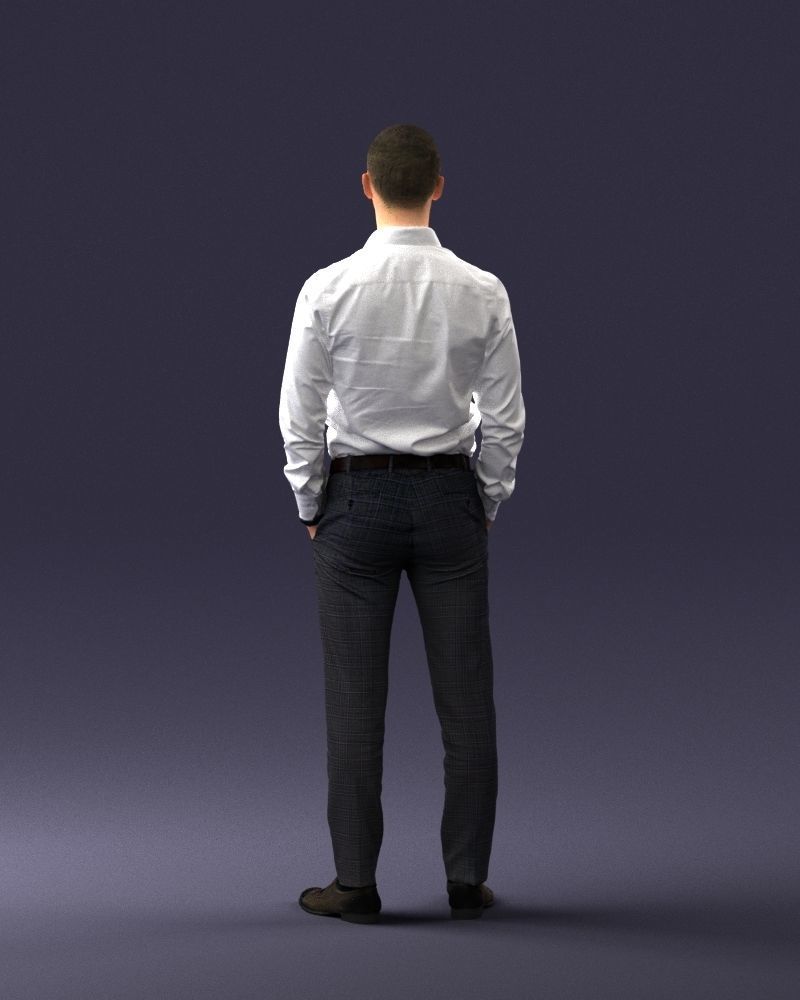 000241 Man in White Shirt and Formal Trousers 0116 3D model_19