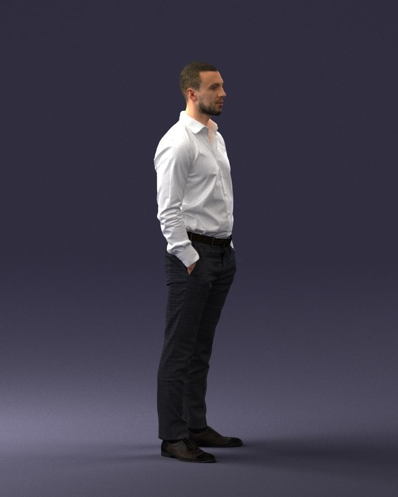 000241 Man in White Shirt and Formal Trousers 0116 3D model_10