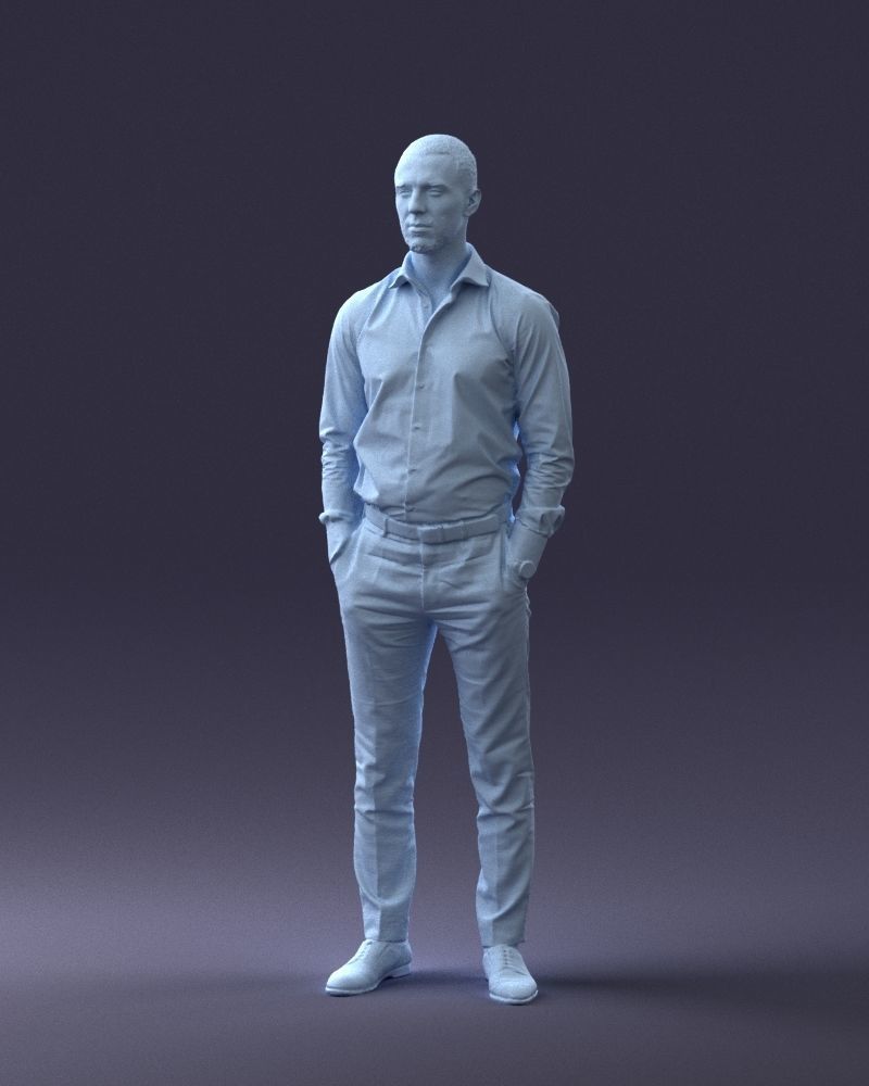 000241 Man in White Shirt and Formal Trousers 0116 3D model_32