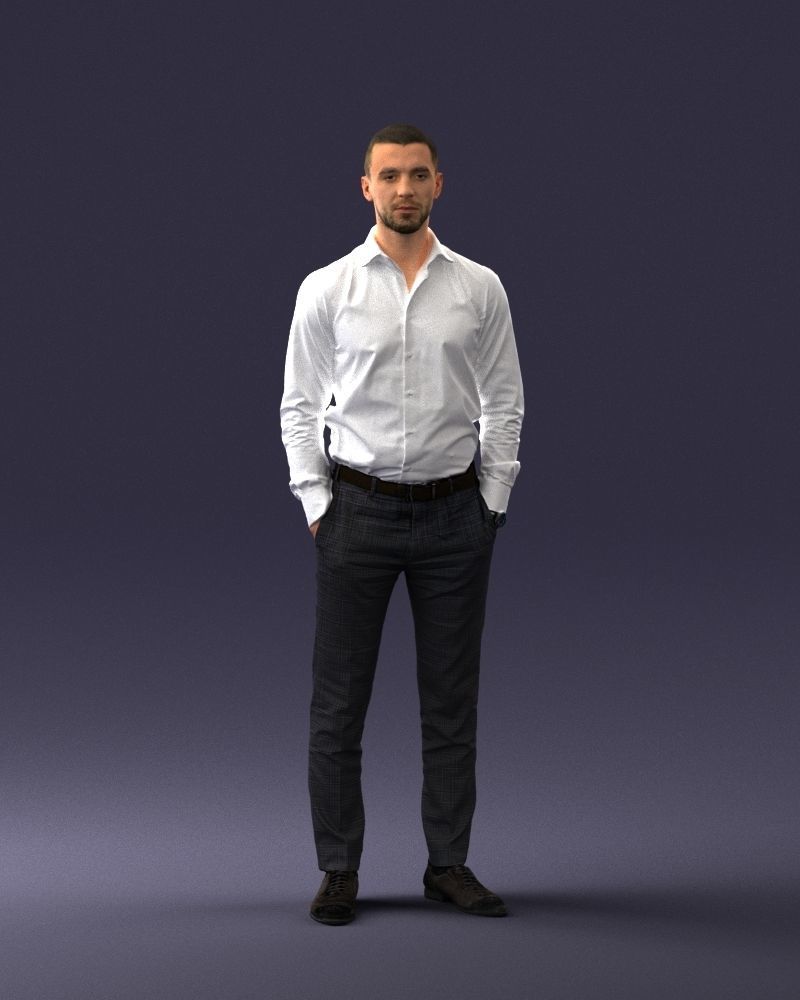 000241 Man in White Shirt and Formal Trousers 0116 3D model_37
