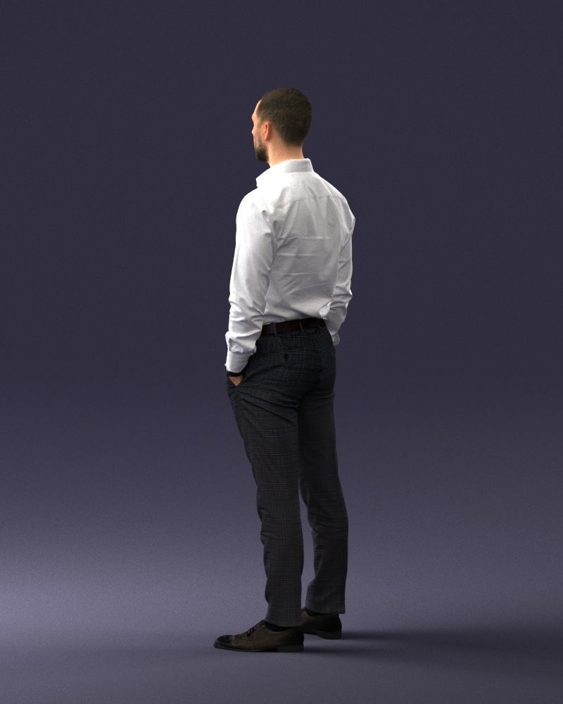 000241 Man in White Shirt and Formal Trousers 0116 3D model_22