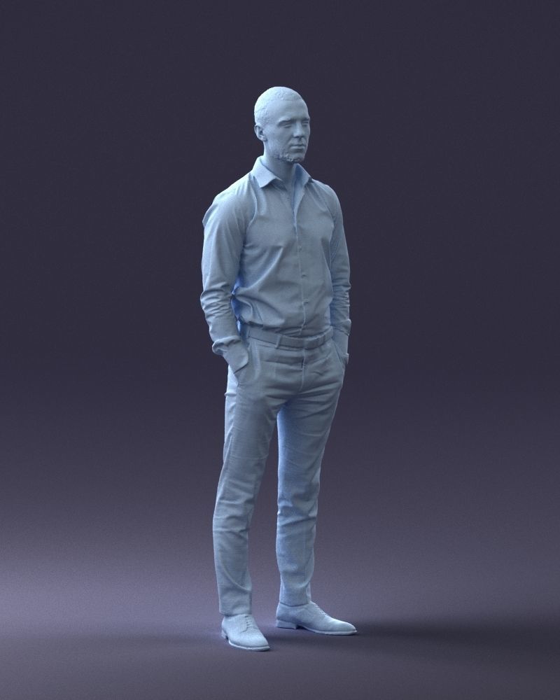 000241 Man in White Shirt and Formal Trousers 0116 3D model_8