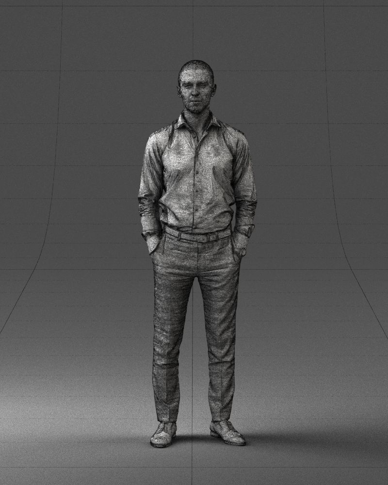 000241 Man in White Shirt and Formal Trousers 0116 3D model_36