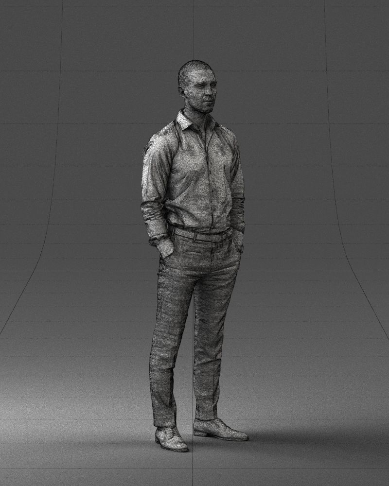 000241 Man in White Shirt and Formal Trousers 0116 3D model_9