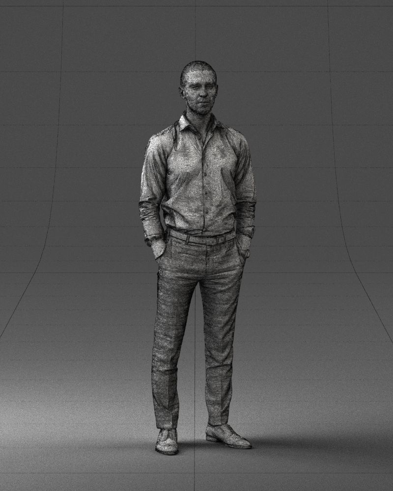 000241 Man in White Shirt and Formal Trousers 0116 3D model_6