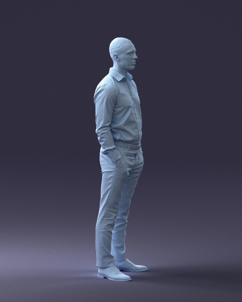 000241 Man in White Shirt and Formal Trousers 0116 3D model_11