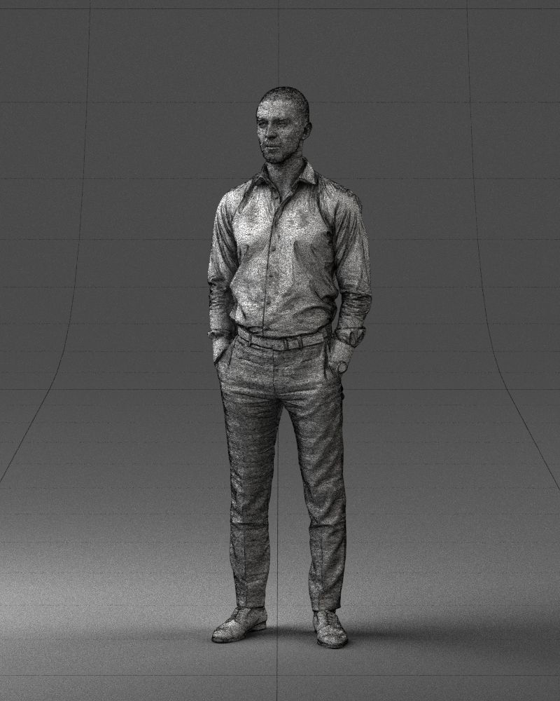 000241 Man in White Shirt and Formal Trousers 0116 3D model_33