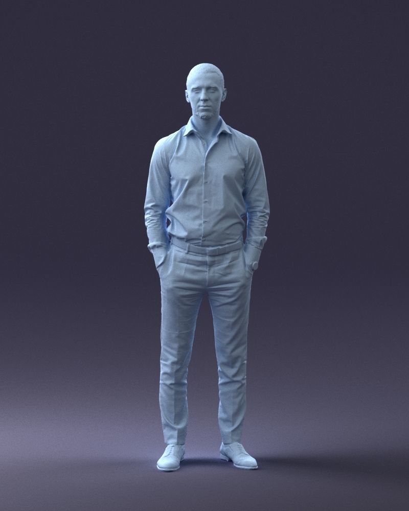 000241 Man in White Shirt and Formal Trousers 0116 3D model_35