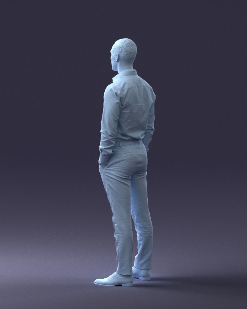 000241 Man in White Shirt and Formal Trousers 0116 3D model_23
