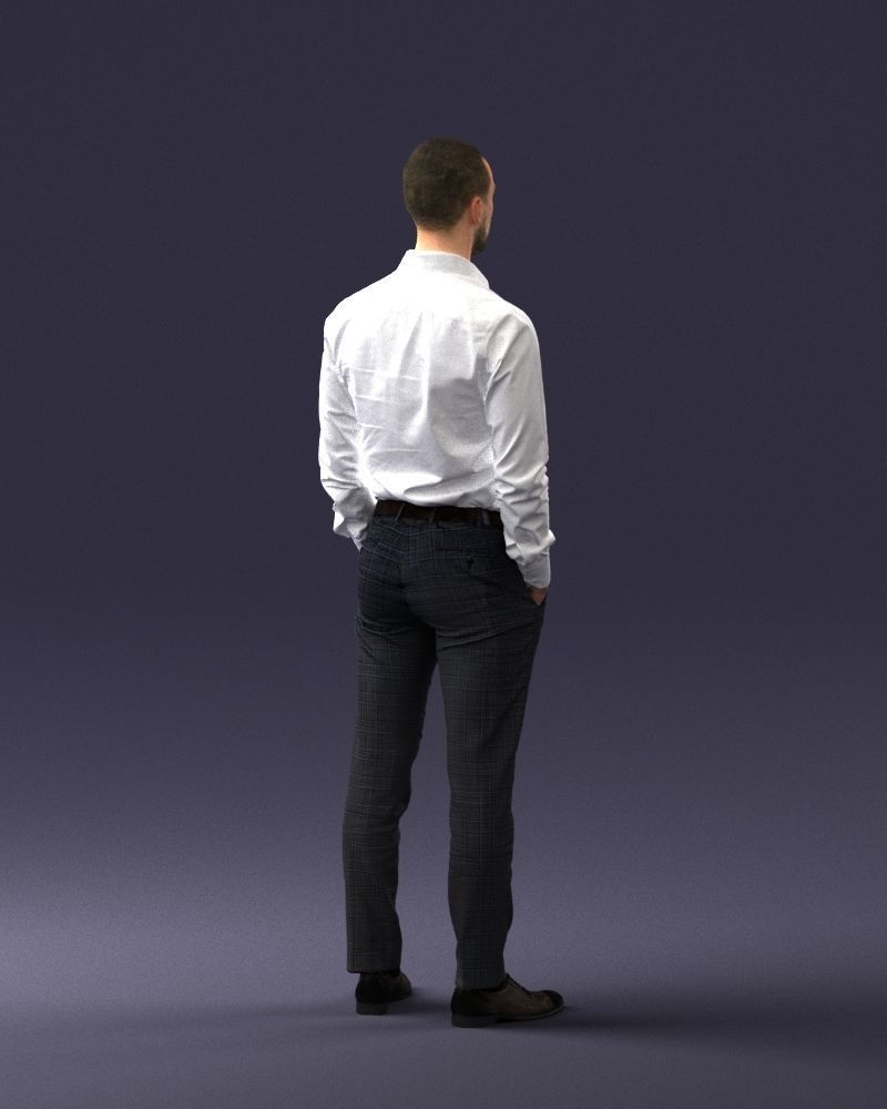 000241 Man in White Shirt and Formal Trousers 0116 3D model_16