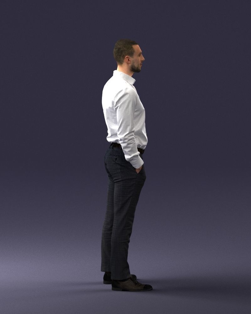 000241 Man in White Shirt and Formal Trousers 0116 3D model_13